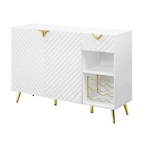 ACME Gaines Wood Rectangular Dining Room Set, White High Gloss