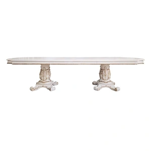 ACME Vendom 136-inch Wood Extendable Dining Table, Antique Pearl