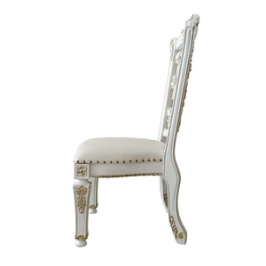 ACME Vendom PU/Wood Dining Side Chair, Antique Pearl (Set of 2)