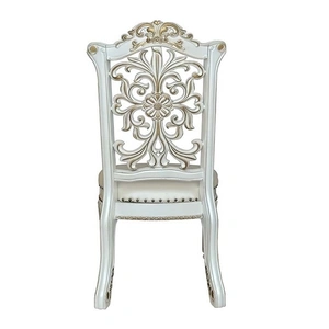 ACME Vendom PU/Wood Dining Side Chair, Antique Pearl (Set of 2)