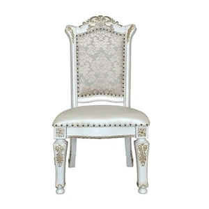 ACME Vendom PU/Fabric Dining Side Chair, Antique Pearl (Set of 2)