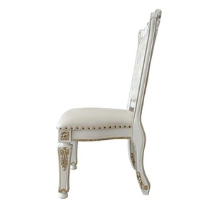 ACME Vendom PU/Fabric Dining Side Chair, Antique Pearl (Set of 2)