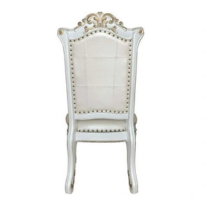 ACME Vendom PU/Fabric Dining Side Chair, Antique Pearl (Set of 2)