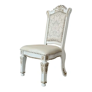 ACME Vendom PU/Fabric Dining Side Chair, Antique Pearl (Set of 2)