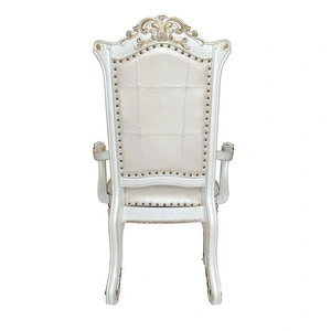 ACME Vendom PU Dining Arm Chair, Antique Pearl (Set of 2)