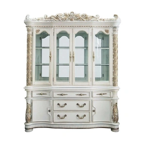 ACME Vendom Wood China Cabinet, Antique Pearl