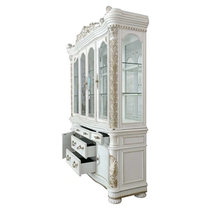 ACME Vendom Wood China Cabinet, Antique Pearl