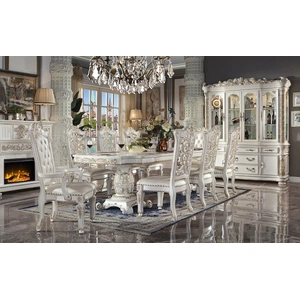ACME Vendom 120-inch Wood Extendable Dining Room Set, Antique Pearl