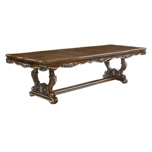 ACME Latisha Wood Extendable Pedestal Dining Table, Antique Oak
