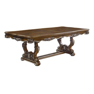 ACME Latisha Wood Extendable Pedestal Dining Room Set, Antique Oak