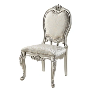 ACME Bently Fabric/Wood Dining Side Chair, Champagne (Set of 2)