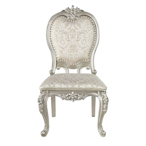 ACME Bently Fabric/Wood Dining Side Chair, Champagne (Set of 2)