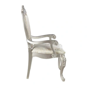 ACME Bently Fabric/Wood Dining Arm Chair, Champagne (Set of 2)