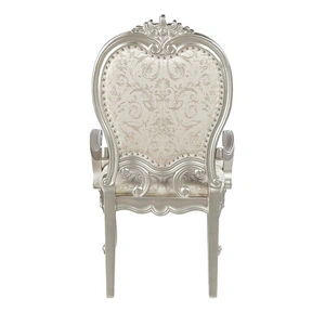 ACME Bently Fabric/Wood Dining Arm Chair, Champagne (Set of 2)