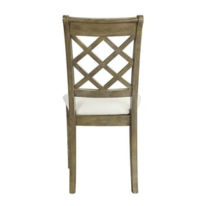 ACME Karsen Fabric/Wood Dining Side Chair, Beige/Rustic Oak (Set of 2)