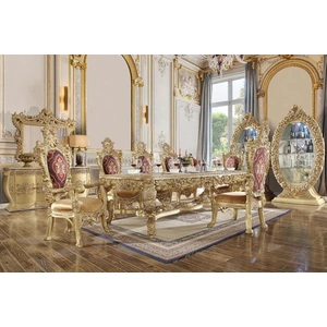 ACME Bernadette Wood Dining Room Set, Gold