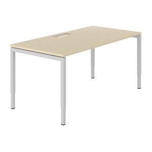 NARBUTAS Nova H Rectangular Manual Height Adjustable Office Desk w/Grommet
