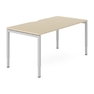 NARBUTAS Nova H Rectangular Manual Height Adjustable Office Desk w/Scallop