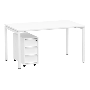 NARBUTAS WRS Nova U 55.1-inch Plain Sliding Top Office Desk, White