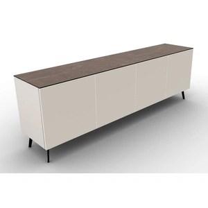 Calligaris Universal Ceramic/Wood/Glass Customizable Sideboard w/4 Doors & Metal Legs