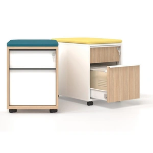 NARBUTAS Nova W16.9-inch Mobile Pedestal w/2 Drawers & Central Locking