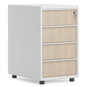 NARBUTAS Nova Desk High Pedestal w/4 Drawers & Central Locking