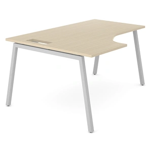 NARBUTAS Nova A D47.2-inch Crescent Office Desk w/Metal Frame & Grommer, Left Hand