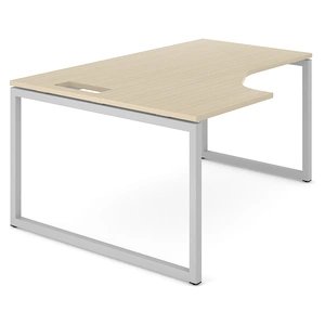 NARBUTAS Nova O D47.2-inch Crescent Office Desk w/Metal Frame & Grommer, Left Hand