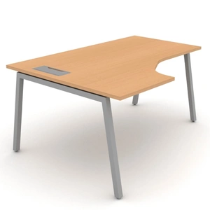 NARBUTAS Nova A 55.1-inch Crescent Office Desk w/Metal Frame