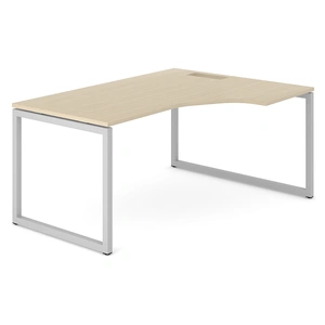 NARBUTAS Nova O D47.2-inch Crescent Office Desk w/Metal Frame & Grommer, Right Hand