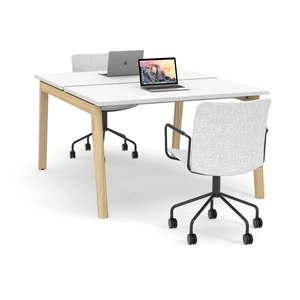 NARBUTAS Nova Wood 47.2-inch Melamine Office 2-Desk Bench