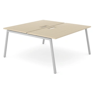 NARBUTAS Nova A D64.6-inch Rectangular Office 2-Desk Bench w/2 Grommets