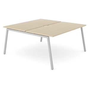 NARBUTAS Nova A D64.6-inch Rectangular Office 2-Desk Bench w/2 Scallops