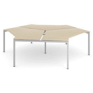 NARBUTAS 3-Desk Bench w/Scallop