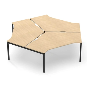 NARBUTAS Nova U Office 3-Desk Bench w/Metal Frame