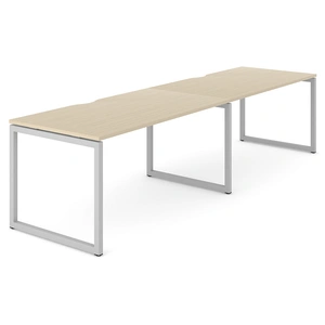 NARBUTAS Nova O D31.5-inch Rectangular Single Row Office 2-Desk Bench w/2 Scallops