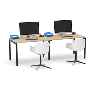 NARBUTAS Nova U 94.4-inch Single Row Office 2-Desk Bench