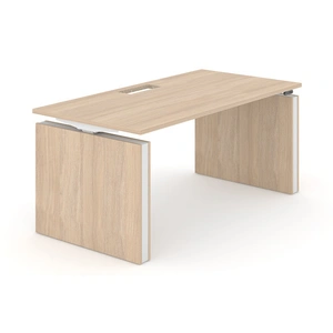 NARBUTAS Motion Electric Height Adjustable Office Desk w/Panel Legs & Grommet, 3 Level Columns