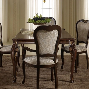 ESF Furniture Donatello Classic Rectangular Wood Extendable Dining Table, Walnut