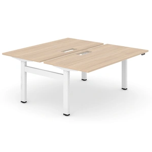 NARBUTAS Motion Electric Height Adjustable Office 2-Desk Bench w/2 Grommets