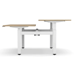NARBUTAS Motion 55.1-inch Electric Adjustable Office 2-Desk Bench w/3 Level Columns & Metal Legs