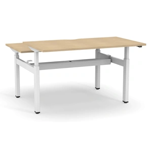 NARBUTAS Motion 70.8-inch Electric Adjustable Office 2-Desk Bench w/2 Level Columns & Metal Legs
