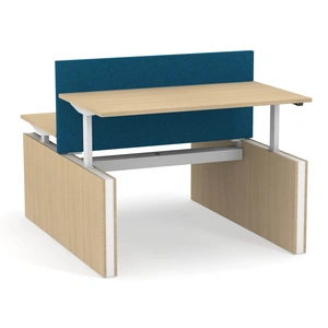 NARBUTAS Motion 55.1-inch Electric 3 Columns Adjustable Office 2-Desk Bench w/Panel Legs