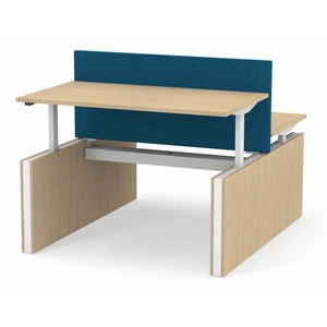 NARBUTAS Motion 70.8-inch Electric 3 Columns Adjustable Office 2-Desk Bench w/Panel Legs