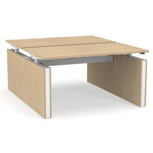 NARBUTAS Motion 62.9-inch Electric 2 Columns Adjustable Office 2-Desk Bench w/Panel Legs