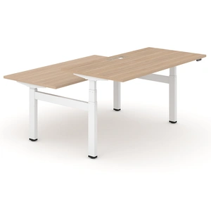 NARBUTAS Motion Electric Height Adjustable Office 2-Desk Bench w/2 Grommets