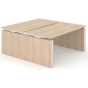 NARBUTAS Motion 70.8-inch Electric 3 Columns Adjustable Office 2-Desk Bench w/Panel Legs