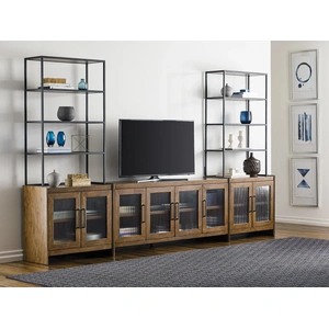 Kincaid Abode Wagner Wood/Glass Cabinet w/2 Doors, Brown