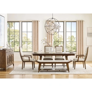 Kincaid Abode Zane Trestle Rectangular Wood Extendable Dining Room Set, Brown