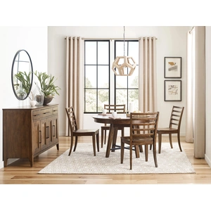 Kincaid Abode Salter/Frisco Round Wood Extendable Dining Room Set, Brown